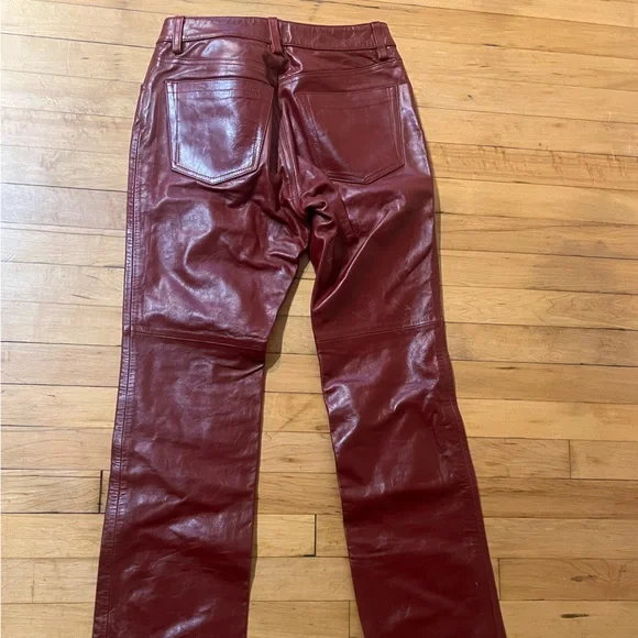 Red 100% Leather Vintage Gap Pants - Picture 7 of 8